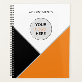 Agenda Añadir su Naranja de logotipo Libro blanco negro d