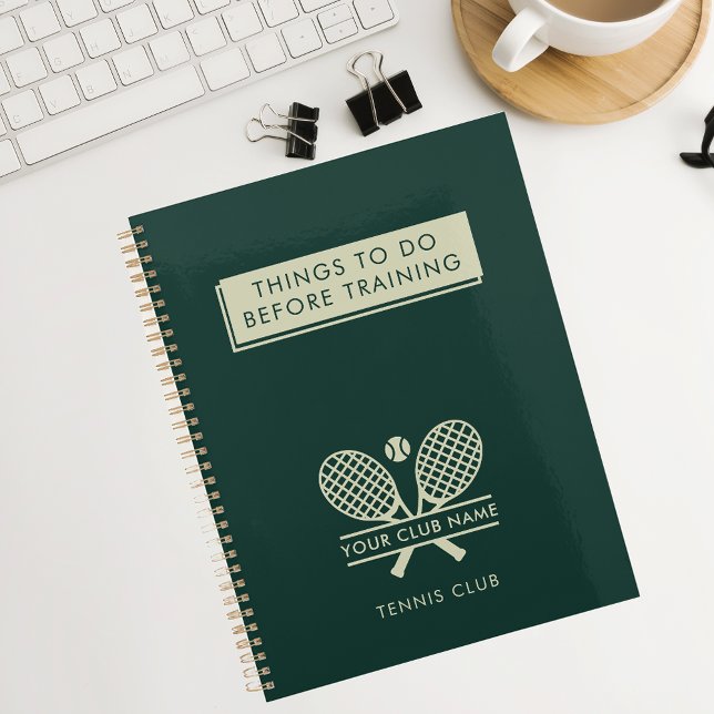 Agenda Añadir tu nombre de club Jugadores de equipos de t (Lawn Tennis Club Rackets and Ball Motif Journal Notebook)