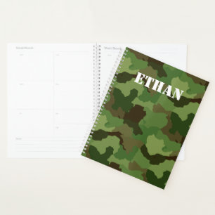 Agenda Añadir tu texto a un camuflaje de estilo militar