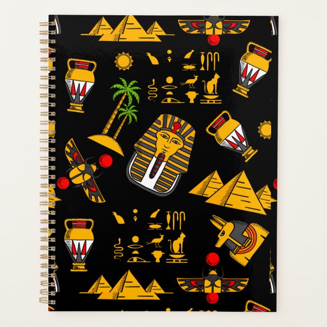 Agenda Ancient  Egyptian Hieroglyphic Pattern Background  (Anverso)