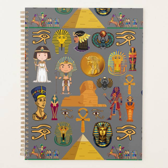 Agenda Ancient Egyptian Hieroglyphic -Pattern Pharaoh  (Anverso)