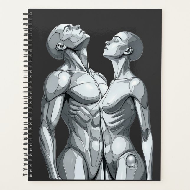 Agenda Android Union: Cyborg Couple Futuristic Planner (Anverso)