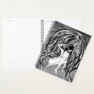 Agenda Ángel Caído Gris Monocromo