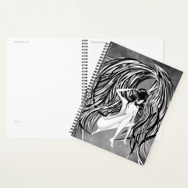 Agenda Ángel Caído Gris Monocromo  (Demostración)