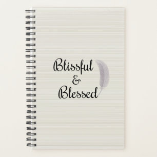 Agenda Angel Feather Stripes Marfil White Gray Zen