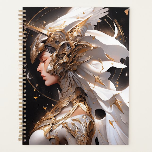 Agenda Angel In White Armor Fantasy Art (Anverso)