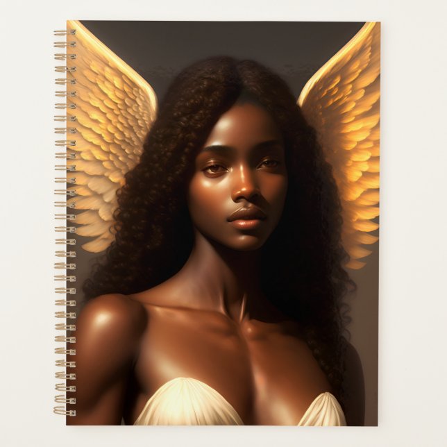 Agenda Ángel Negro Mujeres Angelcore Art (Anverso)