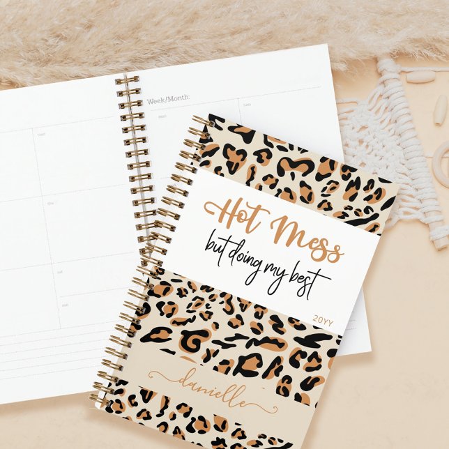 Agenda Animal Leopard Print Hot Mess Doing my Best (Subido por el creador)