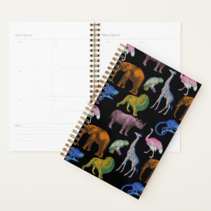 Agenda Animales del Zoológico Colores Vibrantes Arte Pop 