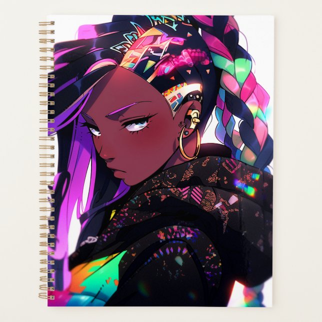 Agenda Anime Chica African American Art Planner (Anverso)