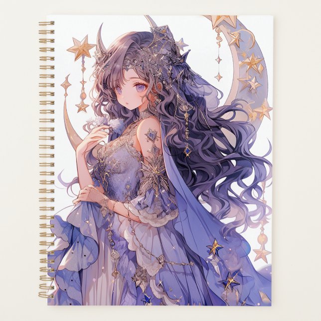Agenda Anime Chica Purple Moon Princess Fantasy Art (Anverso)