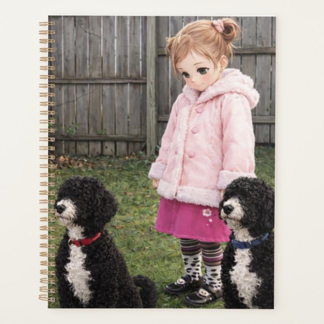 Agenda Anime Girl & Two Dogs Weekly Planner (Anverso)
