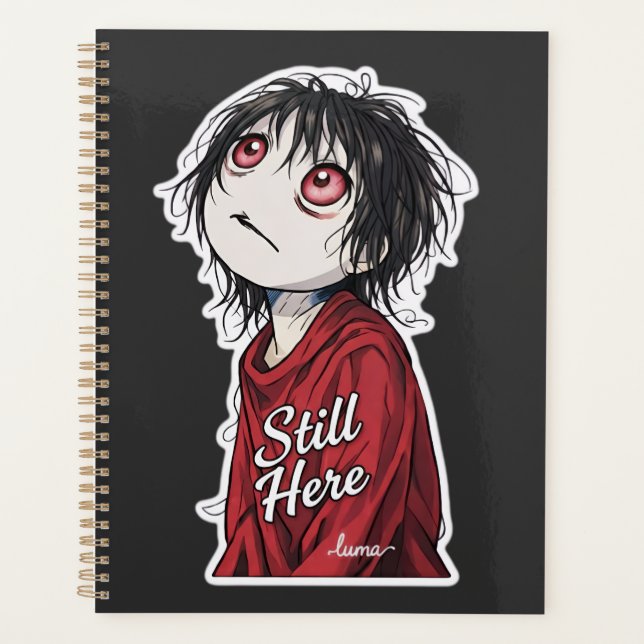 Agenda Anime oscuro "Still Here" Estética Ilustración gót (Anverso)