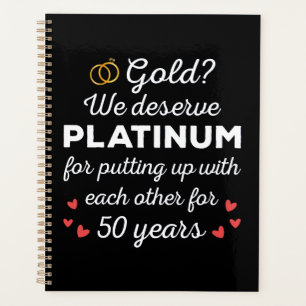 Agenda Aniversario de Bodas 50 - Pareja Divertida de Oro