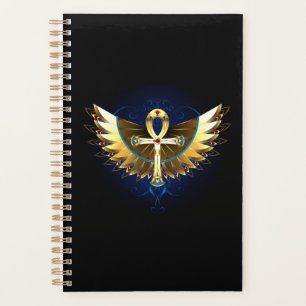 Agenda Ankh de oro con alas