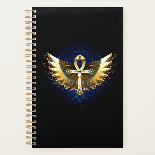 Agenda Ankh de oro con alas (Anverso)
