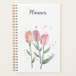 Agenda Annual Planner Tulips Watercolor