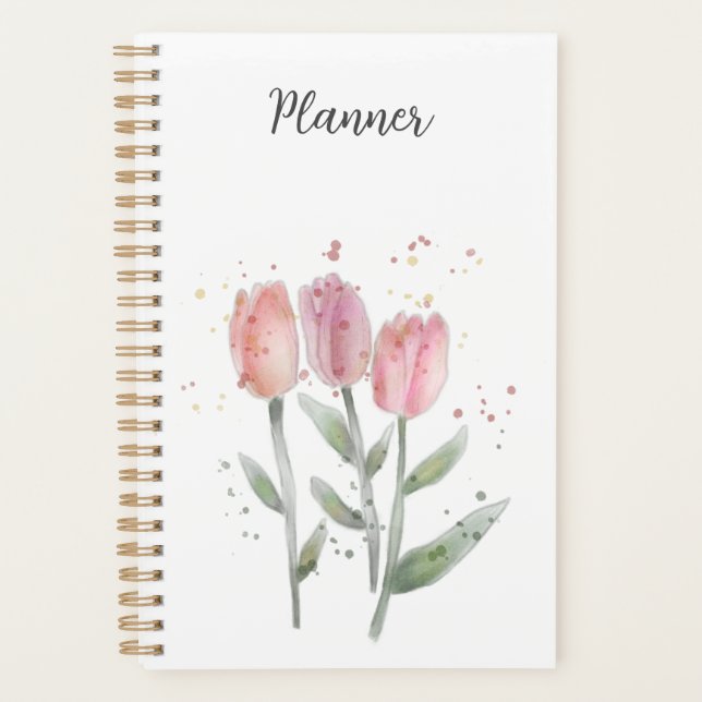 Agenda Annual Planner Tulips Watercolor (Anverso)