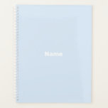 Agenda año de monograma con nombre personalizado azul cla<br><div class="desc">Minimalista nombre personalizado azul claro claro,  teat,  monograma,  iniciales o año simple moderno elegante Planner personalizado. Texto blanco personalizado sobre fondo de color sólido azul claro.</div>