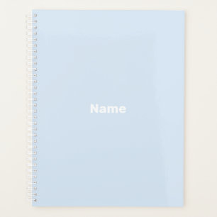 Agenda año de monograma con nombre personalizado azul cla