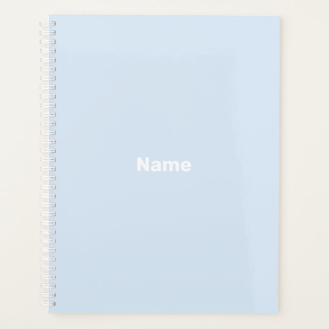 Agenda año de monograma con nombre personalizado azul cla (Anverso)