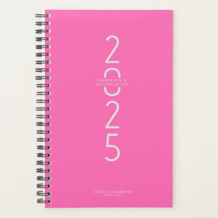 Agenda Año moderno vertical rosado caliente semanal