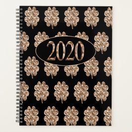 Agenda Año Nuevo 2020 Ropa de cuatro hojas de color negro