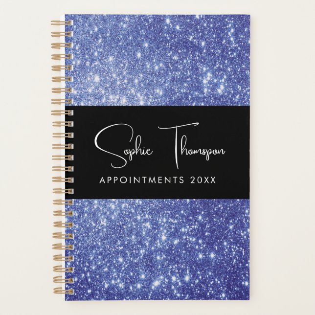 Agenda Año nuevo purpurina azul (Anverso)