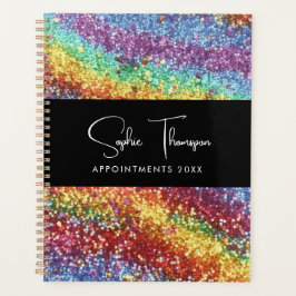 Agenda Año nuevo purpurina del arcoiris