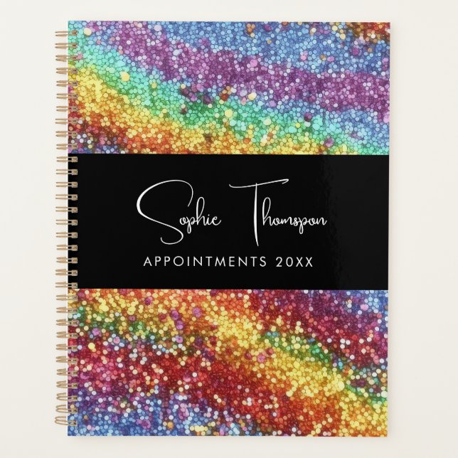 Agenda Año nuevo purpurina del arcoiris (Anverso)