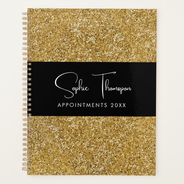 Agenda Año nuevo purpurina dorado (Anverso)