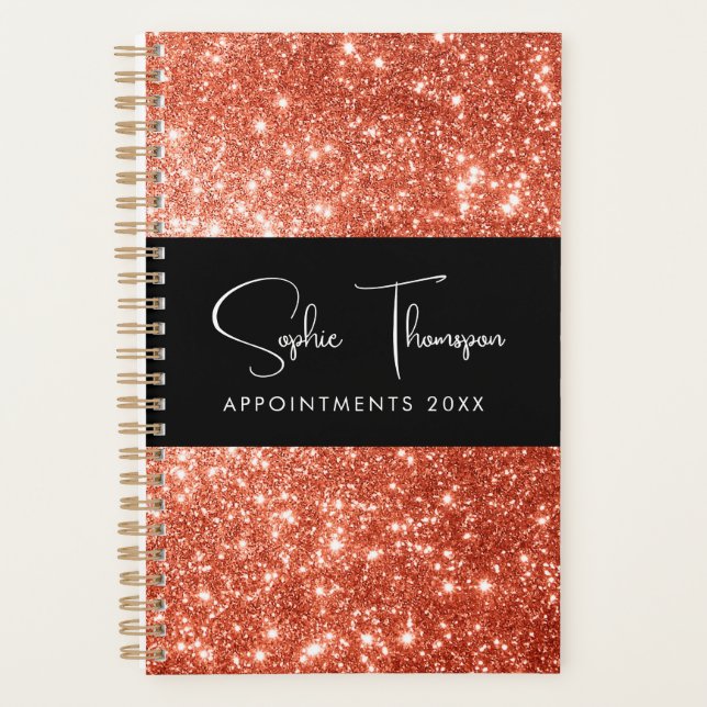 Agenda Año nuevo purpurina Rojo (Anverso)