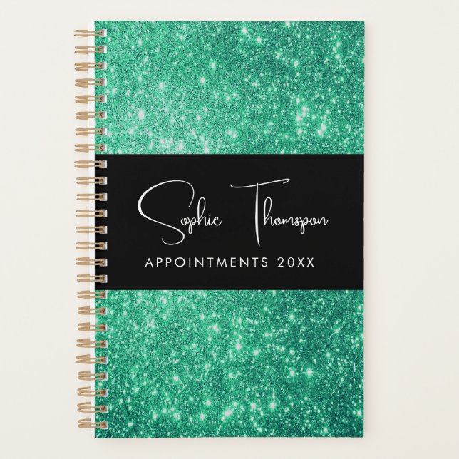 Agenda Año nuevo purpurina verde (Anverso)