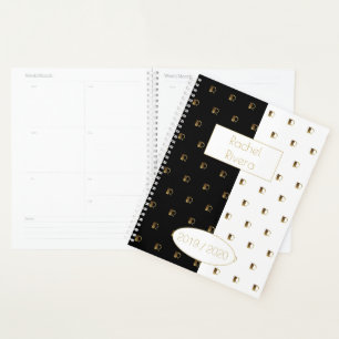 Agenda Año personalizado 2019 2020 Monograma de oro blan