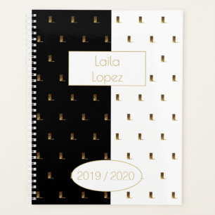 Agenda Año personalizado 2019 2020 Monograma de oro blan