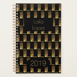 Agenda Año personalizado 2019 Monograma L elegante de oro