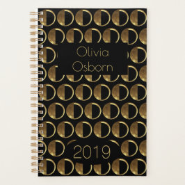Agenda Año personalizado 2019 Monograma O Elegante Oro Ne