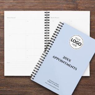 Agenda Año personalizado, logotipo, texto, cita azul bebé