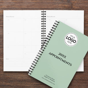 Agenda Año personalizado, logotipo, texto, cita verde oli