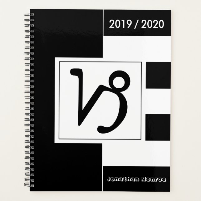 Agenda Año personalizado Rótulo Zodiaco Capricornio Blanc (Anverso)