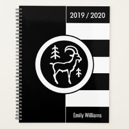 Agenda Año personalizado Rótulo Zodiaco Capricornio Blanc