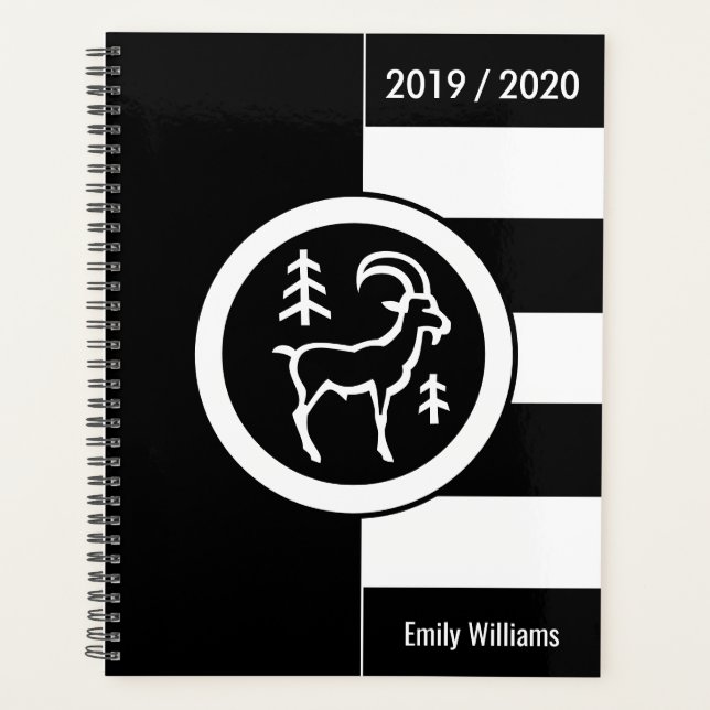 Agenda Año personalizado Rótulo Zodiaco Capricornio Blanc (Anverso)