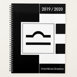Agenda Año personalizado Rótulo zodiaco libra negro y bla