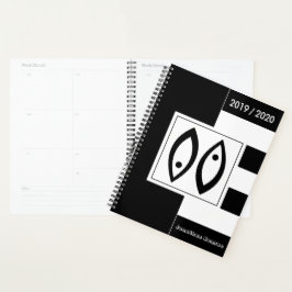 Agenda Año personalizado Rótulo Zodiaco Pisos Negro y Bla