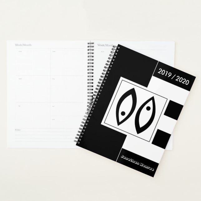 Agenda Año personalizado Rótulo Zodiaco Pisos Negro y Bla (Demostración)