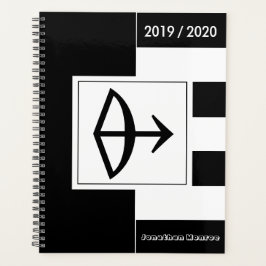 Agenda Año personalizado Rótulo Zodiaco Sagittarius Blanc