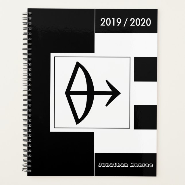 Agenda Año personalizado Rótulo Zodiaco Sagittarius Blanc (Anverso)