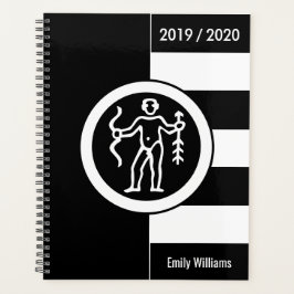 Agenda Año personalizado Rótulo Zodiaco Sagittarius Blanc