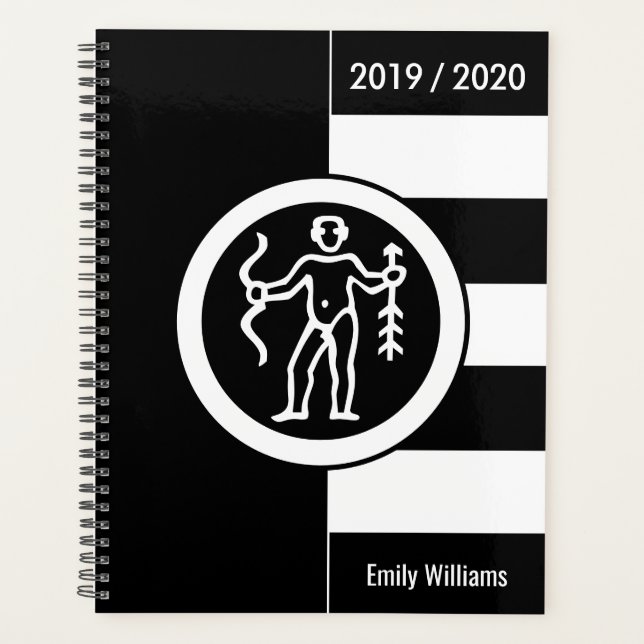 Agenda Año personalizado Rótulo Zodiaco Sagittarius Blanc (Anverso)