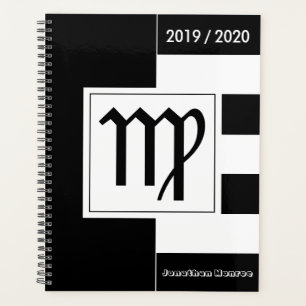 Agenda Año personalizado Rótulo Zodiaco Virgo Negro y Bla
